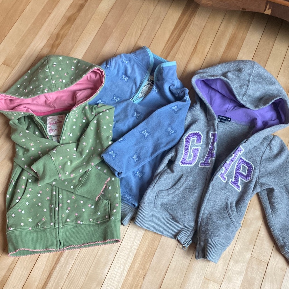 3 Toddler hoodies 2T Baby Gap and Oshkosh